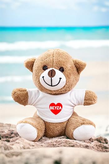 İsim Yazılı Kırmızı Kalpli Peluş Ayıcık