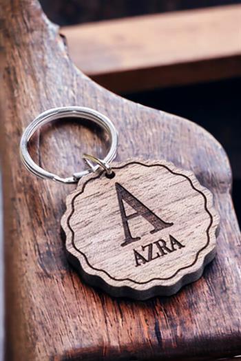 İsme Özel Lazer Kesim Ahşap Anahtarlık