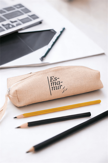 Öğrencilere Hediye İsme Özel Heceli Tasarım Keten Bez Kalemlik