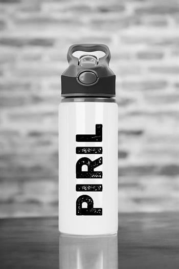 Özel Pipetli İsimli Su Matarası