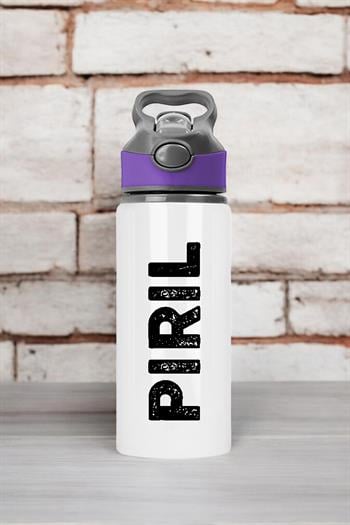 Özel Pipetli İsimli Su Matarası