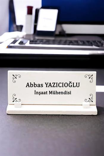 İsme Özel Ünvanlı Kişiye Özel Taş Masa İsimliği