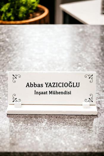 İsme Özel Ünvanlı Kişiye Özel Taş Masa İsimliği