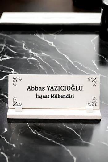 İsme Özel Ünvanlı Kişiye Özel Taş Masa İsimliği