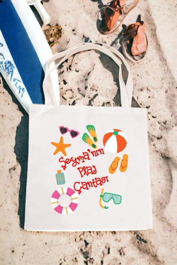 İsme Özel Yaz Temalı Bez Çanta