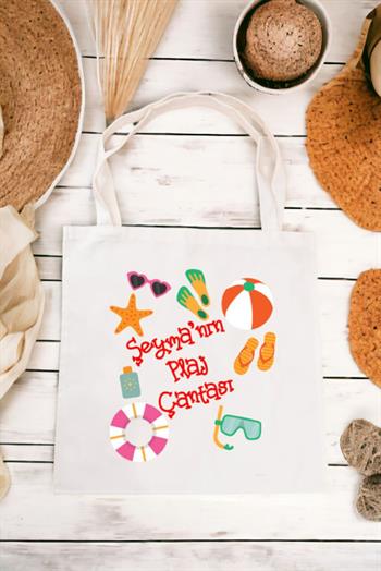 İsme Özel Yaz Temalı Bez Çanta