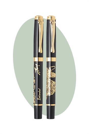 İstanbul Silueti Kabartmalı Promosyon Metal Roller Kalem 8521-Pİ-2