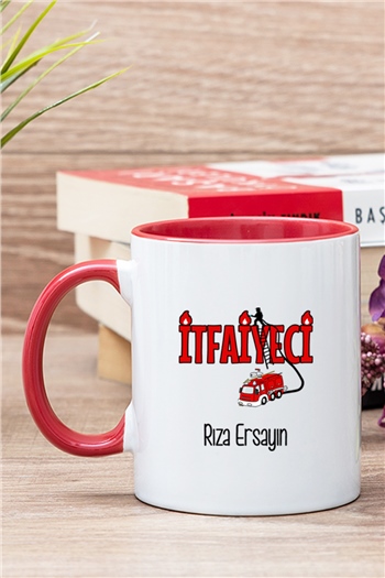 İtfaiyeci İçi Renkli Kupa Bardak