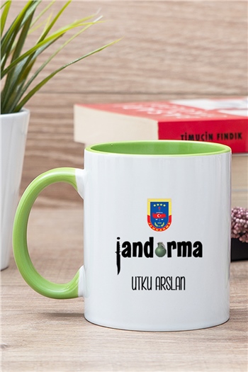 Jandarma Arkadaşa Hediye İçi Renkli Kupa Bardak