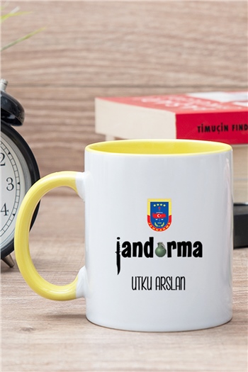 Jandarma Arkadaşa Hediye İçi Renkli Kupa Bardak