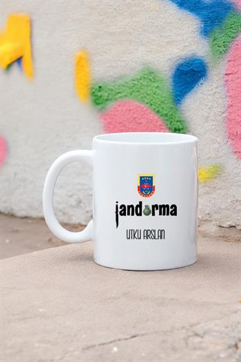 Jandarmaya Hediye Beyaz Kupa Bardak