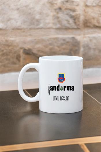 Jandarmaya Hediye Beyaz Kupa Bardak
