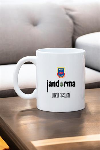 Jandarmaya Hediye Beyaz Kupa Bardak