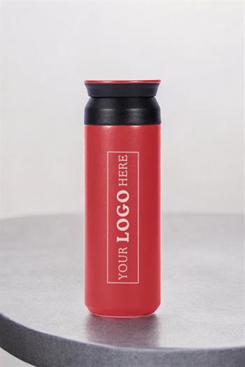 Japon Tarzı 500ml Süzgeçli Kırmızı Promosyon Çelik Termos 5153-EMR