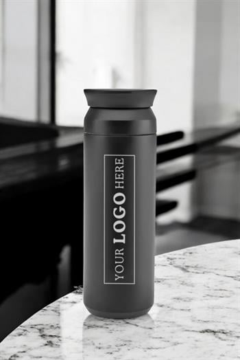 Japon Tarzı 500ml Süzgeçli Siyah Promosyon Çelik Termos 5153-EMR