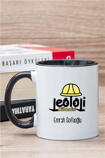 Jeoloji Mühendisi İçi Renkli Kupa Bardak