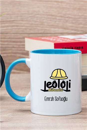 Jeoloji Mühendisi İçi Renkli Kupa Bardak