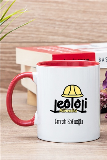 Jeoloji Mühendisi İçi Renkli Kupa Bardak