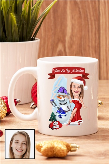 Yakın Kız Arkadaşa Yılbaşı Hediyesi Karikatürlü Kupa Bardak