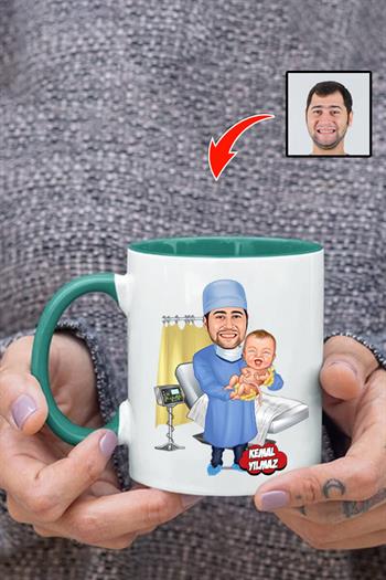 Kadın Doğum Doktoruna Hediye Jinekolog Karikatürlü Kupa