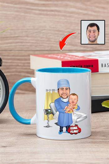 Kadın Doğum Doktoruna Hediye Jinekolog Karikatürlü Kupa