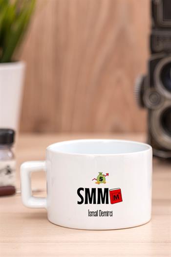 Kadın Mali Müşavire Hediye Kalp Kaşıklı Ahşap Altlıklı Fincan