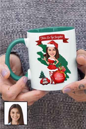 Sevgiliye Yılbaşı Hediyesi Kadın Yılbaşı Karikatürlü Kupa Bardak