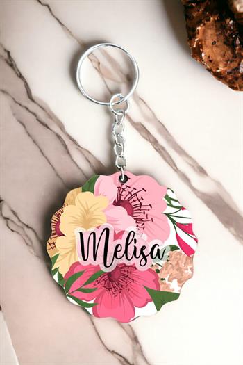 Kadınlar için Kişiye Özel Hediye Çiçek Tasarım Anahtarlık