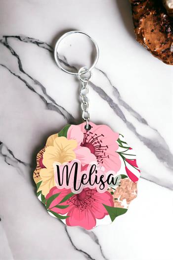 Kadınlar için Kişiye Özel Hediye Çiçek Tasarım Anahtarlık