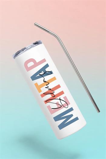 Kadınlara Hediye Kişiye Özel İsim Yazılı Çelik Termos Bardak