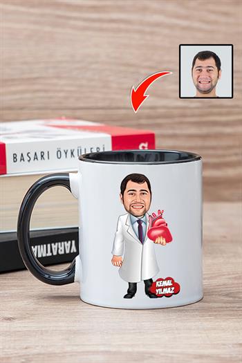 Kalp Doktoruna Hediye Kişiye Özel Karikatürlü Kupa Bardak
