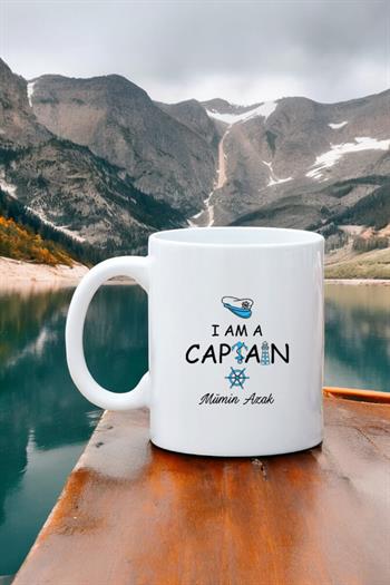 Kaptana Hediye Beyaz Kupa Bardak