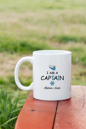 Kaptana Hediye Beyaz Kupa Bardak