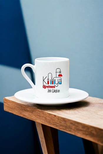 Kimya Öğretmeni Beyaz Türk Kahvesi Fincanı