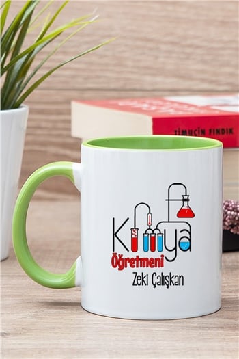 Kimya Öğretmeni İçi Renkli Kupa Bardak