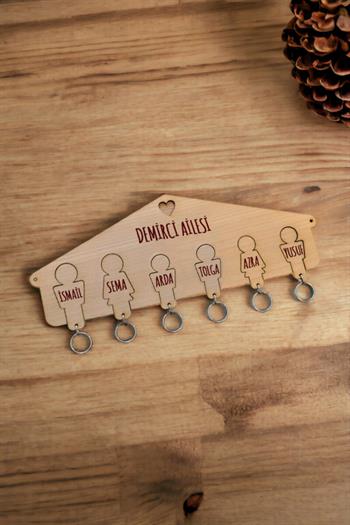 Kişiye Özel Altı Anahtarlıklı Anahtarlık Askısı