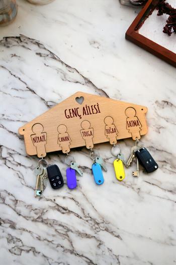 Kişiye Özel Beş Anahtarlıklı Anahtarlık Askısı