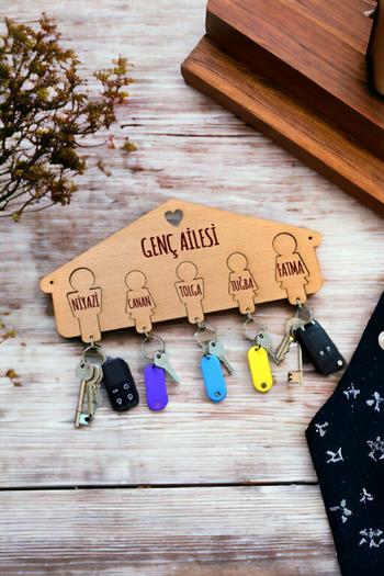 Kişiye Özel Beş Anahtarlıklı Anahtarlık Askısı