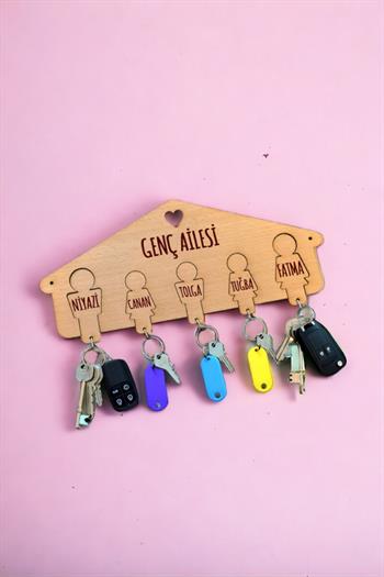 Kişiye Özel Beş Anahtarlıklı Anahtarlık Askısı