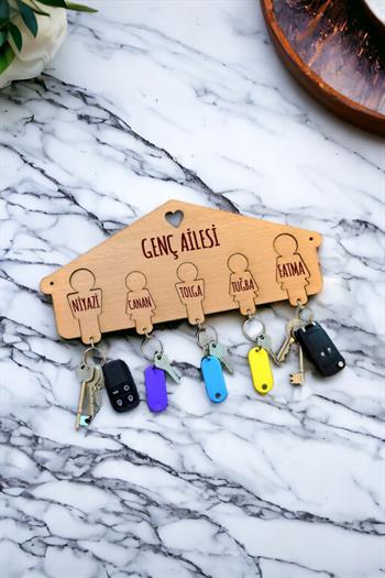 Kişiye Özel Beş Anahtarlıklı Anahtarlık Askısı