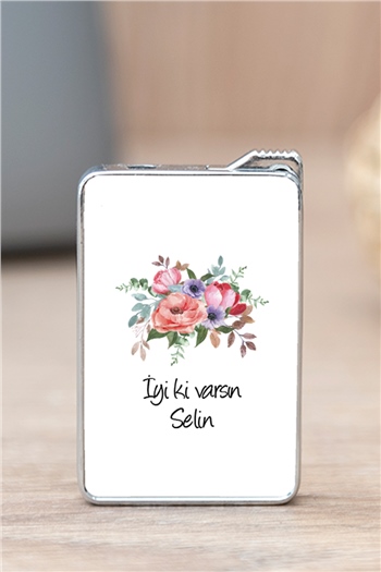 Kişiye Özel Çiçek Buketi İsimli Çakmak