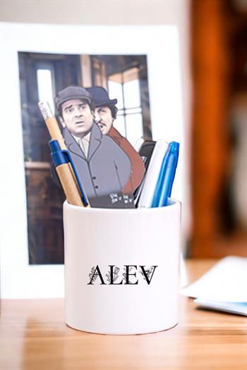 Kişiye Özel Çiçekli Harf Tasarım İsim Yazılı Seramik Kalemlik