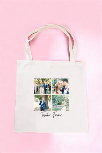 Kişiye Özel Dört Fotoğraflı Kupa Bardak Bez Çanta