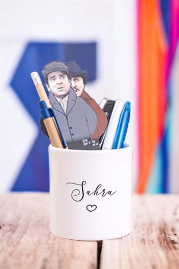 Kişiye Özel El Yazısı Tasarımlı İsimli Seramik Kalemlik