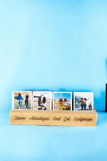 Kişiye Özel Fotoğraflı Ahşap Stand
