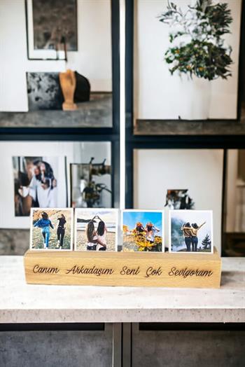Kişiye Özel Fotoğraflı Ahşap Stand