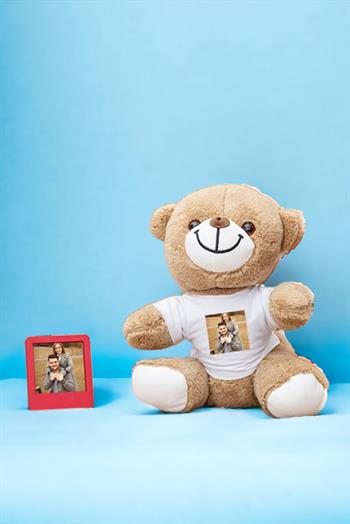Kişiye Özel Fotoğraflı Peluş Ayı ve Mini Çerçeve