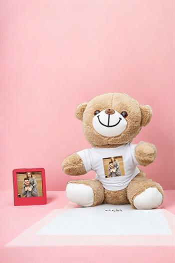 Kişiye Özel Fotoğraflı Peluş Ayı ve Mini Çerçeve