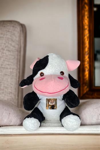 Kişiye Özel Fotoğraflı Peluş İnek