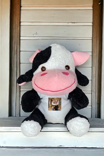 Kişiye Özel Fotoğraflı Peluş İnek